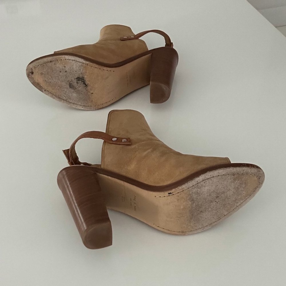 Rag & Bone Fawn Suede Open Toe Booties - image 3